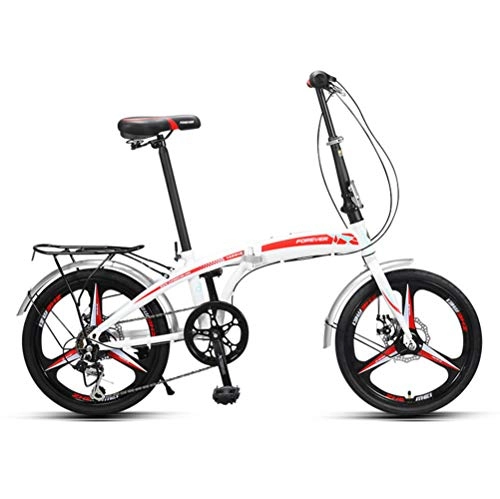 Folding Bike : Folding Bicycle, Portable Bicycle, 20-inch Wheels, 7-Speed Integrated Wheel, Dual Mechanical Disc Brake Bicycle, Ultra-Light and Portable, Available for Men / Women / B / As Shown