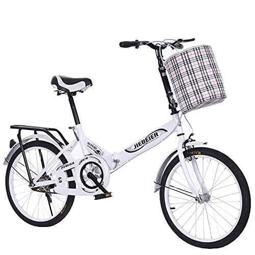 Folding Bike : Folding Bike, 20 Inch Ultralight Portable Folding Bike, Retro Style City Bikes Foldable Trekking Bike Light Bicycle, Adult Outdoors Riding Excursion White, 20 in (White 20 in)