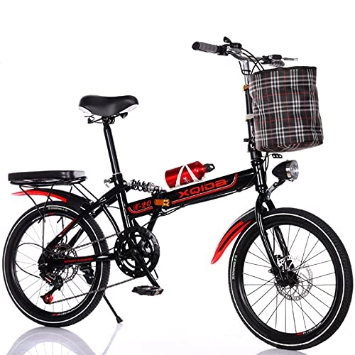 Folding Bike : Folding City Bike, Ultralight Portable Folding Bike, Trekking Bike Light Bicycle, Adult Men and Women Outdoors Riding Excursion B, 20 in (A 20 in)
