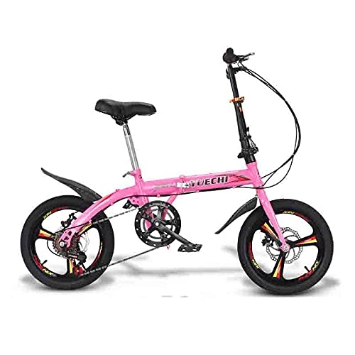 Folding Bike : XIANGDONG 130 Cm Fuselage, Powerful Shock Absorption Folding Bicycle, 7-speed Transmission, Mountain Bike Folding Frame, With 16 Inch Wheel, Multi-colored(Color:White)