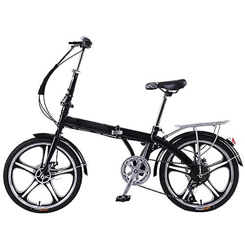 Folding Bike : XIANGDONG Folding Bike Black Mountain Bike 7 Speed Dual Suspension Wheel, Height Adjustable Seat, For Mountains And Roads, And Save Space Better