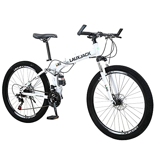 Folding Bike : XIANGDONG Mountain Bike White Bicycle Comfortable And Beautiful Easy To Fold, Small Space Occupation, Ergonomic Saddle Folding Bike, Anti-skid Tires(Size:30 speed)