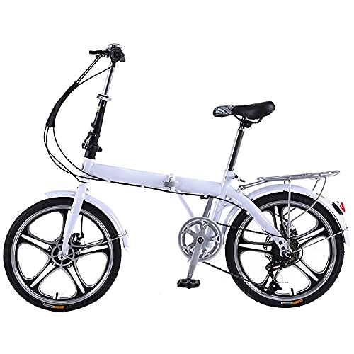 Folding Bike : ZHANGOO Mountain Bike Or Folding Bike Dual Suspension Wheel, 7 Speed White Bike Height Adjustable Seat, For Mountains And Roads, And Save Space Better