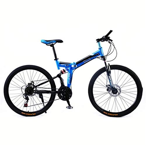Folding Bike : Zhangxiaowei Bicycles Overdrive Hardtail Mountain Bike Foldable Bicycle 26" Wheel 21 Speed Blue, 21 speed