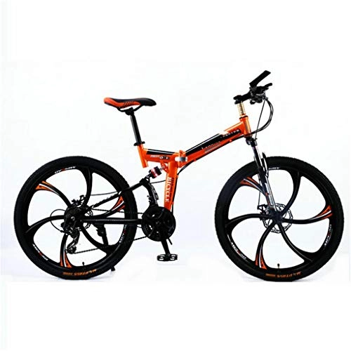 Folding Bike : Zhangxiaowei Folding Bike Adults Mountain Bike Full Suspension Foldable Bicycle 26" Wheel 21 / 24 Speed, 21 speed