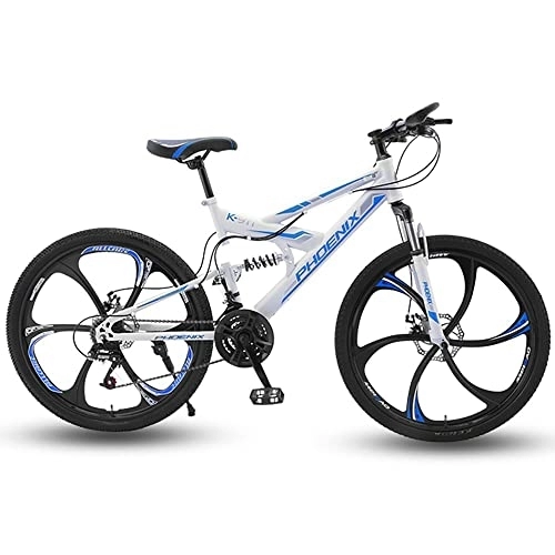 Mountain Bike : 26 Inch Mountain Bike with 21 / 24 / 27 / 30 Speeds, All-Terrain Bicycle with Full Suspension Dual V-Brakes Adjustable Seat for Dirt Sand Snow More, Adult