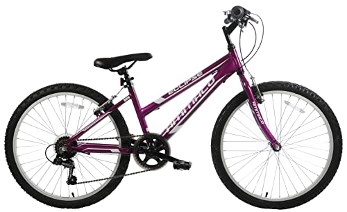 Mountain Bike : Ammaco Eclipse Girls 24" Wheel Mountain Bike Alloy Lightweight Frame 6 Speed Purple Age 8+