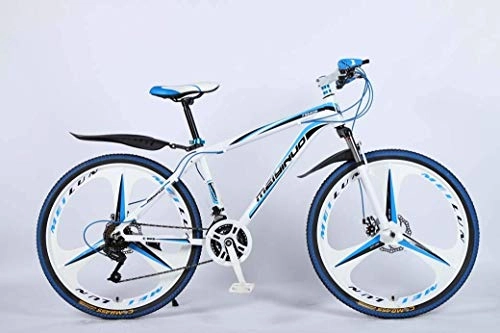 Mountain Bike : Chenbz 26In 27Speed Mountain Bike for Adult, Lightweight Aluminum Alloy Full Frame, Wheel Front Suspension Mens Bicycle, Disc Brake (Color : Blue, Size : A)