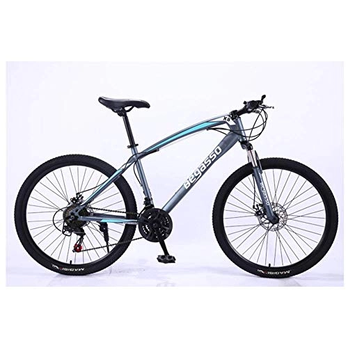 Mountain Bike : Chenbz Outdoor sports 26'' Aluminum Mountain Bike with 17'' Frame DiscBrake 2130 Speeds, Front Suspension (Color : Grey, Size : 24 Speed)