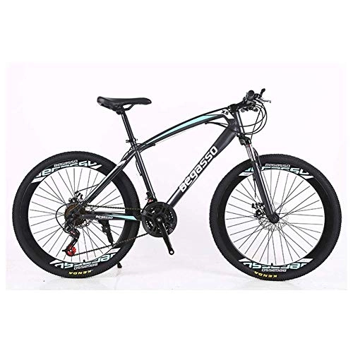 Mountain Bike : Chenbz Outdoor sports Bicycle 26" Mountain Bike 2130 Speeds HighCarbon Steel Frame Shock Absorption Mountain Bicycle (Color : Grey, Size : 27 Speed)