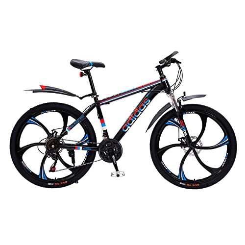 Mountain Bike : CNOPT MACTEP 26 Inch Mountain Bike Unisex 21 Speed Full Suspension Bike Dual Disc Brake Alloy OPC Wheels (Blue)