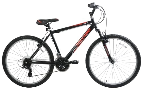 Mountain Bike : Discount Salcano Shocker 26' Wheel Mens Mountain Bike Front Suspension 16' Frame Black / Red