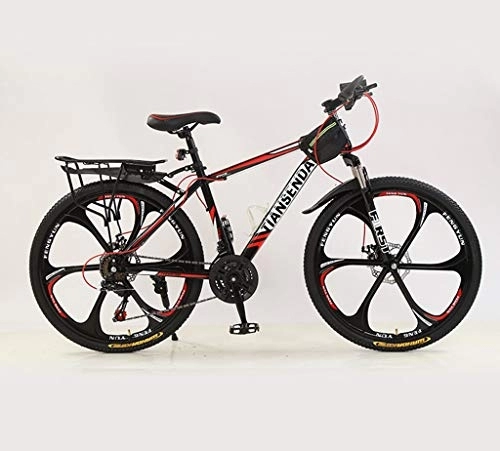 Mountain Bike : FEFCK Mountain Bike Dual Disc Brakes 30-speeds Cross-country Road Variable Speed Bike Adult Six-blade One-piece Tire 26 Inches B