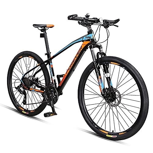 Mountain Bike : JAMCHE 26-inch Mountain Bike, 27 Speed Mountain Bicycle With Aluminum Frame and Double Disc Brake, Front Suspension Anti-Slip Shock-Absorbing Men and Women's Outdoor Cycling Road Bike