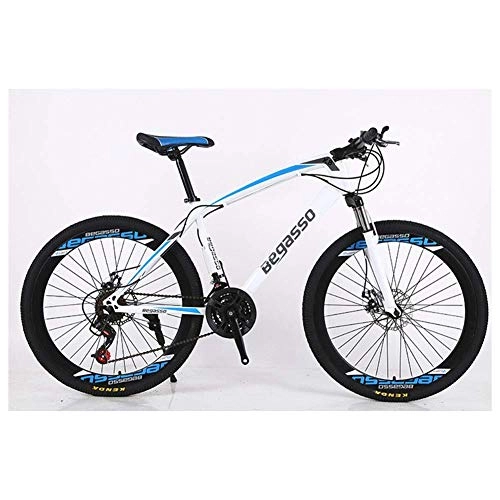 Mountain Bike : LHQ-HQ Outdoor sports Bicycle 26" Mountain Bike 2130 Speeds HighCarbon Steel Frame Shock Absorption Mountain Bicycle Outdoor sports Mountain Bike (Color : White, Size : 24 Speed)