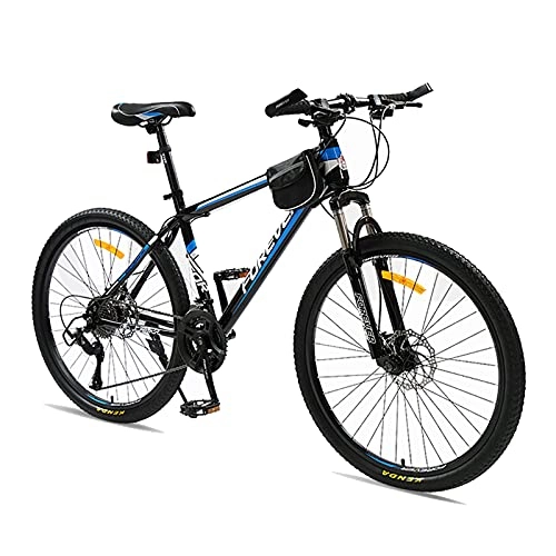 Mountain Bike : LLF Mens And Womens Mountain Bike, 24-Inch Wheels, 21-30 Speed Shifters, Aluminum Frame Dual-Disc Brake MTB Bicycle(Size:24 speed, Color:Blue)