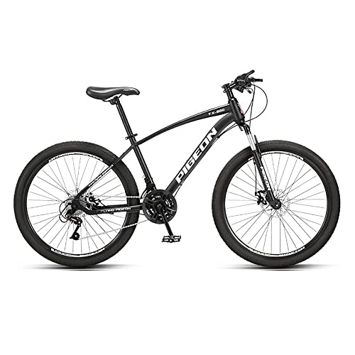 Mountain Bike : MDZZYQDS 26-inch Adult Mountain Bike, 30 Speed High Carbon Steel Frame and Double Disc Brake, lockable Front Suspension Anti-Slip Shock-Absorbing Men and Womens Outdoor Cycling Road Bike