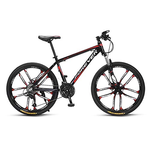 Mountain Bike : Mountain Bike, Road Bike, 26-inch Tires, 27-Speed, Aluminum Alloy Frame, Front and Rear Mechanical Disc Brake Bikes, Suitable for Adults, Middle School Students / A / As Shown