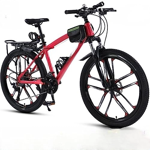 Mountain Bike : PASPRT 26-Inch Off-Road Variable Speed Mountain Bike, Outroad Mountain Bike, Carbon Steel Frame, All-terrain, Suitable for Men and Women (pink 30 speeds)