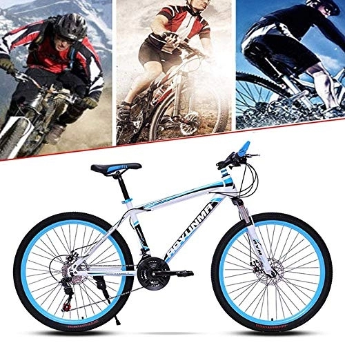 Mountain Bike : TRGCJGH Mountain Bike 26 Inch, Mountain Bikes With 21 / 24 / 27-Speed Disc Brakes Full Suspension - Carbon Steel Full Spoke Wheels, C-24speed