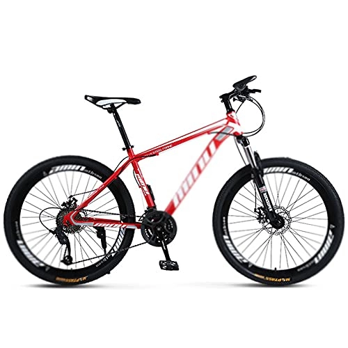 Mountain Bike : WANYE 26 Inch Mountain Bike for Adult and Youth, 21 / 24 / 27 / 30 Speed Lightweight Mountain Bikes Dual Disc Brakes Suspension Fork, Multiple Colors red-30speed