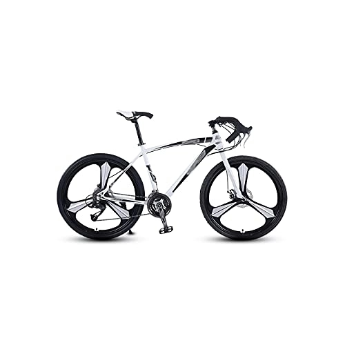 Road Bike : HESNDzxc Bicycles for Adults Aluminum Alloy Road Bike 26-inch 24and 27-Speed Road Bicycle Dual Disc Brakes Road Bikes Ultra-Light Racing Bicycile (Color : White, Size : 24)