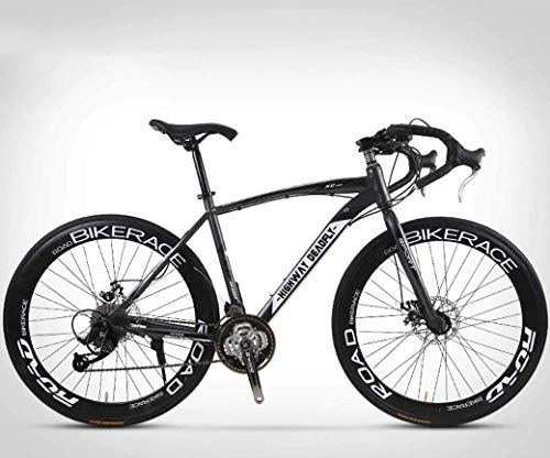 Road Bike : JIAWYJ YANGHAO-Adult mountain bike- 26-Inch Road Bicycle, 27-Speed Bikes, Double Disc Brake, High Carbon Steel Frame, Road Bicycle Racing, Men's and Women Adult-Only YGZSDZXC-04