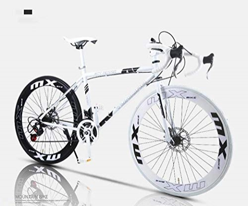 Road Bike : JIAWYJ YANGHAO-Adult mountain bike- Road Bicycle, 24-Speed 26 Inch Bikes, Double Disc Brake, High Carbon Steel Frame, Road Bicycle Racing, Men's and Women Adult YGZSDZXC-04 (Color : Z)