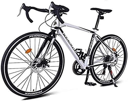 Road Bike : JYTFZD WENHAO 14-Speed Road Bike, Aluminum Urban Commuters, Increase Speed, Endurance Mechanical Disc Brake Road Bike, 700 * 23C Wheel (Color:Red) (Color:White) (Color : White)