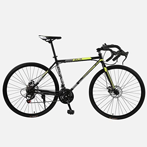 Road Bike : JYTFZD WENHAO Road Bicycle, 26 Inches 21-Speed Bikes, Double Disc Brake, High Carbon Steel Frame, Road Bicycle Racing, Men's and Women Adult (Color : A1)