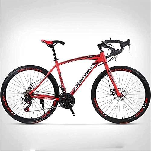 Road Bike : JYTFZD WENHAO Road Bike 700C High-Carbon Steel Frame Road Bicycle, Road Bicycle Racing, 26 Inch Wheel Road Bicycle Double Disc Brake Bicycles (Color:C, Size:24 Speed 40 Knives) (Color : B)