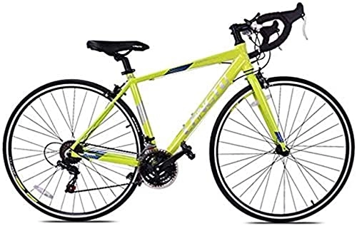 Road Bike : JYTFZD WENHAO Road bike, road bike 21 people crash, iron triangle combination, durable, 700C wheel racing bike, road bike lightweight aluminum Men Women (Color:Yellow) (Color : Yellow)