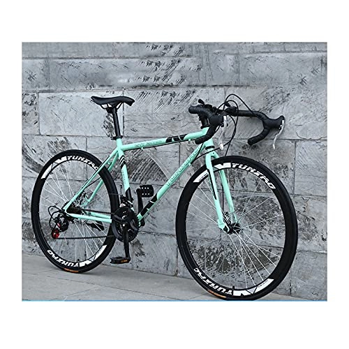 Road Bike : LHQ-HQ 26" Road Bike for Men And Women 24 Speed Bicycles 4Cm Rim Bicycle High Carbon Steel Bikes with ​Alloy Stem, A