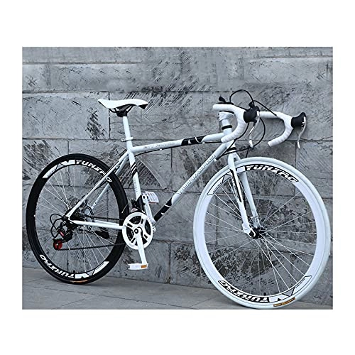 Road Bike : LHQ-HQ 26" Road Bike for Men And Women 24 Speed Bicycles 4Cm Rim Bicycle High Carbon Steel Bikes with ​Alloy Stem, B
