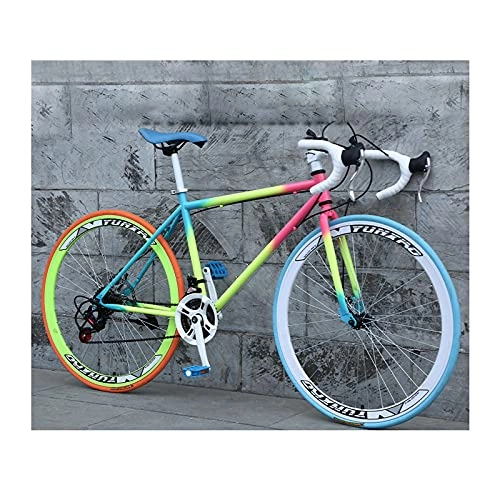 Road Bike : LHQ-HQ 26" Road Bike for Men And Women 24 Speed Bicycles 4Cm Rim Bicycle High Carbon Steel Bikes with ​Alloy Stem, E