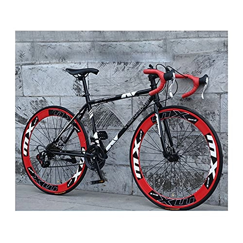Road Bike : LHQ-HQ 26Inch Road Bike for Men And Women 24 Speed City Bike 6Cm Rim Bicycle High Carbon Steel Bikes with Alloy Stem, B