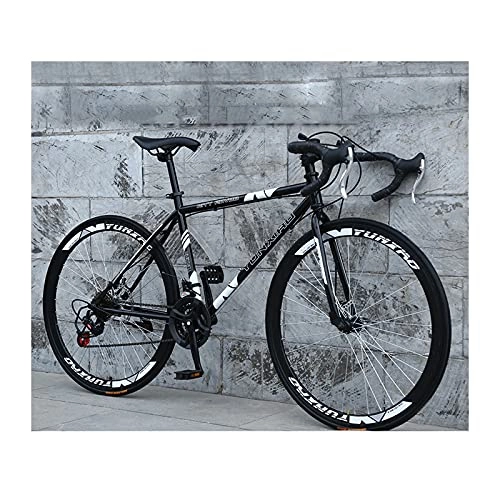 Road Bike : LHQ-HQ Road Bike for Men And Women 26Inch 24 Speed Bicycles High Carbon Steel Bikes 4Cm Rim Bicycle with Alloy Stem, A
