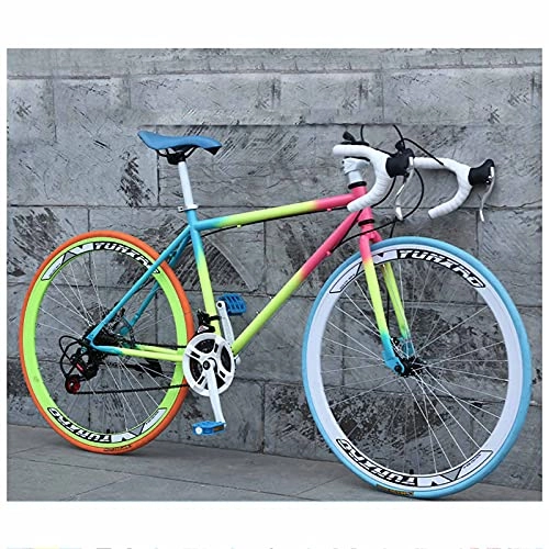 Road Bike : LHQ-HQ Road Bike for Men & Women 26'' Wheel 24 Speed High Carbon Steel Adult City Bicycle 4Cm Wide Rim Highway Bick, E