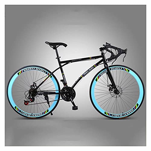 Road Bike : LHQ-HQ Road Bike for Men & Women 26'' Wheel City Bikes 24 Speed Road Bicycle 4Cm Wide Rim Highway Bike High Carbon Steel Adult Bicycle, C