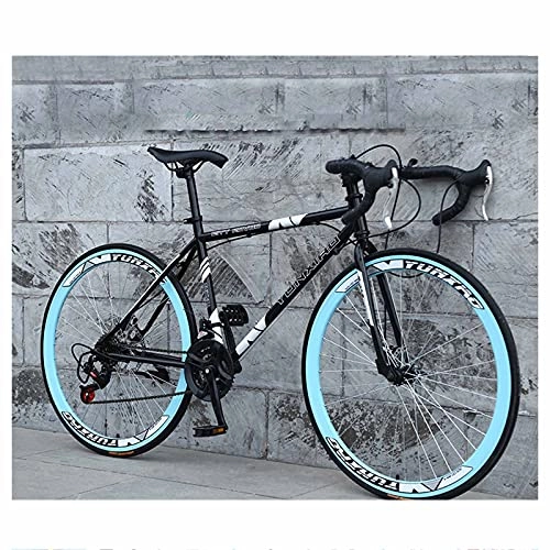 Road Bike : LHQ-HQ Road Bike for Men & Women 26'' Wheel High Carbon Steel Adult City Bicycle 24 Speed 4Cm Wide Rim Highway Bick, C