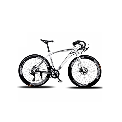 Road Bike : LIANAIzxc Bikes 26 Inch Wheel Aldult Fixed Gear Bike 24 Speed Road Racing Mountain Bicycle High-Carbon Steel Frame Sports Cycling MTB (Color : White, Size : 24 Speed_26 INCH(165-185CM))