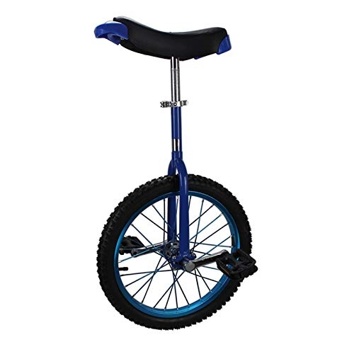 Unicycles : 16 / 18inch Wheel Unicycles for Kids, 20 / 24inch Adults Female / Male Teen Balance Cycling Bike, Outdoor Sports Fitness (Color : BLUE, Size : 18")