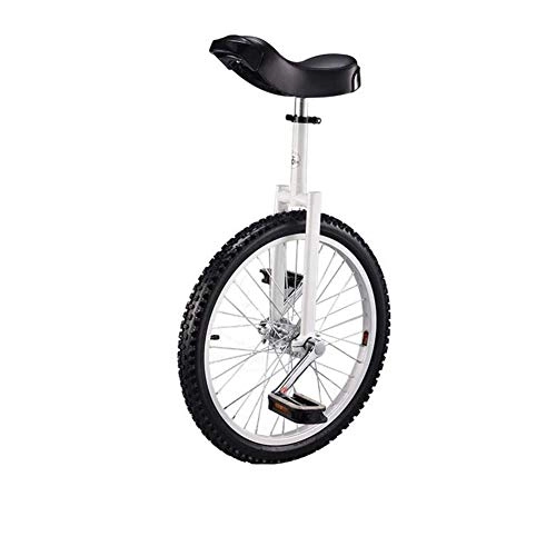 Unicycles : 20" Adult's Trainer Unicycle Height Adjustable Skidproof Butyl Mountain Tire Balance Cycling Exercise Bike Bicycle (White)