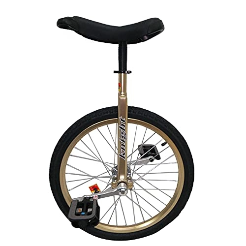 Unicycles : aedouqhr 20" / 24" Gold Unicycle for Big Kid / Teen / Adults / Female / Male, for Fitness Exercise Beginner, Skid Proof Wheel Alloy Rim Bike, 20Inch