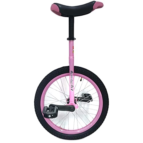 Unicycles : aedouqhr Unicycle Pink Girls / Kids 20 / 18 / 16 Inch Wheel Pink Unicycle, Fashion Free Stand Beginner Bike, for Outdoor Fitness Exercise, with Alloy Rim& Cozy Saddle (Size : 18 inch)