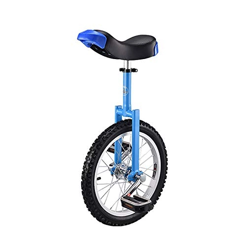Unicycles : AHAI YU 16" / 18" Wheel Unicycle with Strong Manganese Steel Frame, for Both Beginner And Professional to Practice Riding (Color : BLUE, Size : 18")