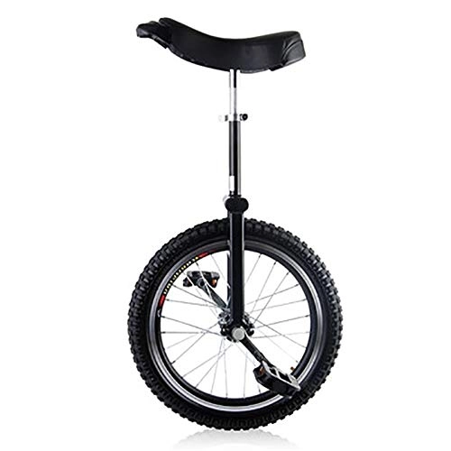 Unicycles : AHAI YU 16inch Wheels Unicycle for Kids Age 6 / 7 / 8 / 9 / 10 Years, Boys / girls Small Unicycles with Thicken Alloy Rim, Outdoor One Wheel Uni-Cycle (Color : BLACK)