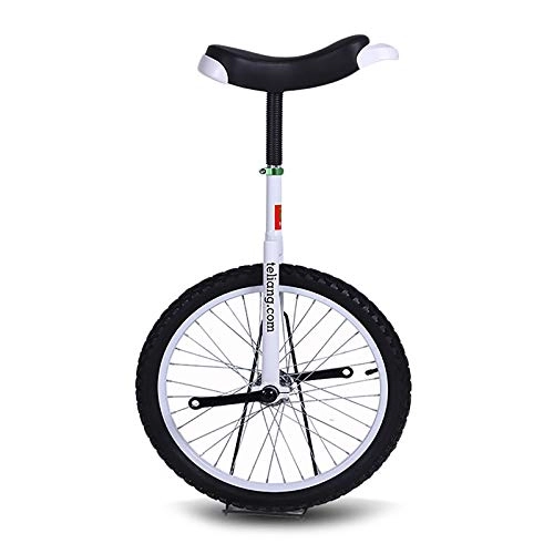 Unicycles : AHAI YU White Unicycles - for 120-175cm More Height Teen Child, 24in / 20in / 18in / 16in Wheel Uni-cycle with Anti-Skid Alloy Rim & Pedal (Size : 16 INCH)