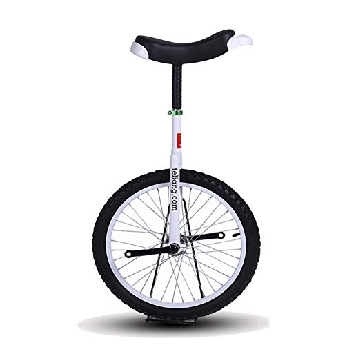 Unicycles : Azyq 16" / 18" Excellent Unicycles Balance Bike for Kids / Boys / Girls, Larger 20" / 24" Freestyle Cycle Unicycle for Adults / Man / Woman, Best Birthday Gift, White, 20 Inch Wheel