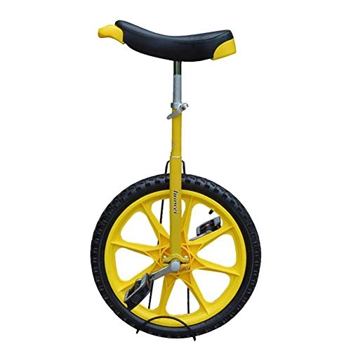 Unicycles : Azyq Kids 16-Inch Wheel Unicycle with Comfortable Saddle Seat & Rubber Mountain Tire for Balance Exercise Training Road Street Bike Cycling, Yellow
